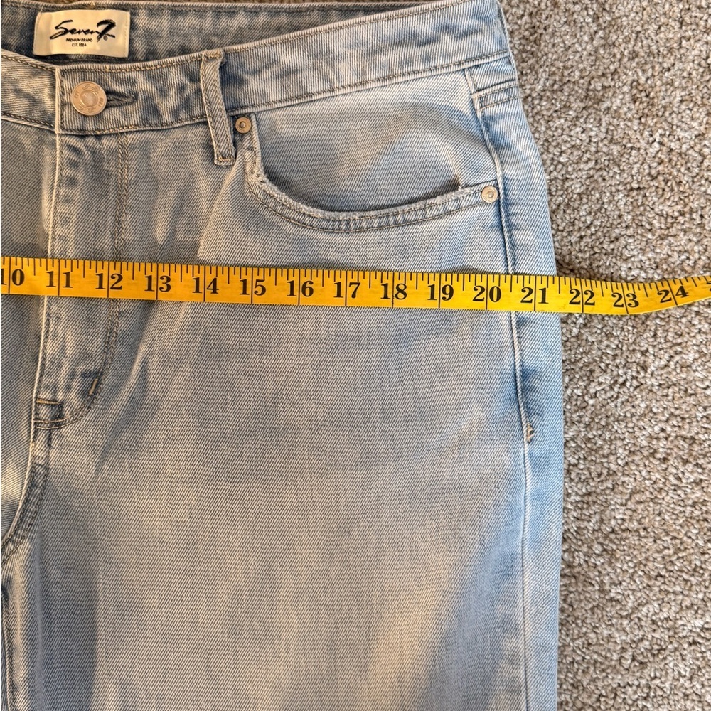 Seven7 Women's Sz 12 Sky Blue Straight Leg Jeans Distressed - Picture 12 of 16